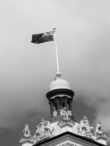 bw NZ flag Dunedin